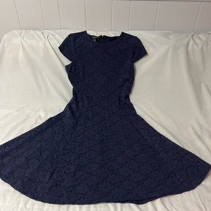 Alfani Navy Blue Eyelit Dress Lined size 8